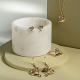 Clogau Gold 9ct Gold Daffodil Heart Diamond Stud Earrings SALE