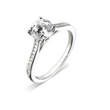 Platinum Diamond Solitaire Round Brilliant Cut Ring Sparkle Shoulder 0.54ct