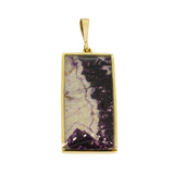 9ct Yellow Gold Blue John Rectangular Pendant SALE