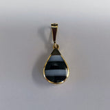 9ct Yellow Gold Pear Shape Banded Agate Pendant SALE