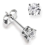 Platinum Diamond Solitaire Four Claw Stud Earrings 0.34ct