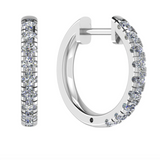 18ct White Gold Diamond Huggie Hoop Earrings 0.33ct