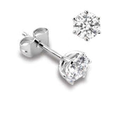 18ct White Gold Diamond Solitaire Six Claw Stud Earrings 0.66ct