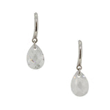 9ct White Gold Briolette CZ Drop Earrings