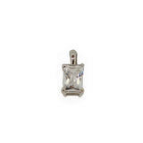 9ct White Gold Emerald Cut CZ Solitaire Pendant