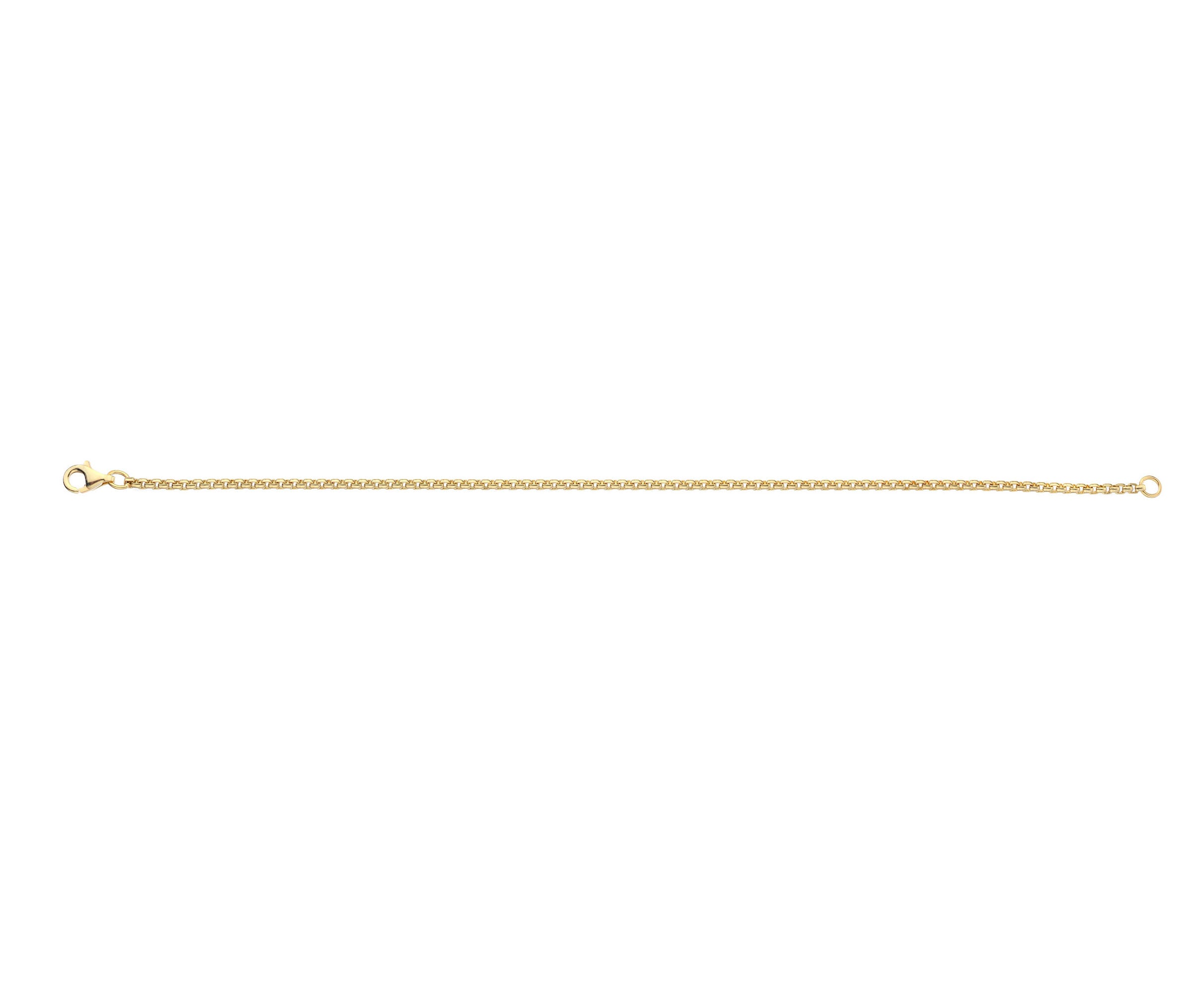 9ct Yellow Gold Box Belcher 1 Ankle Chain