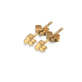 9ct Yellow Gold Flat Tri Stud Earrings