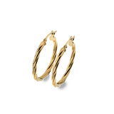 9ct Yellow Gold Full Twist Hoop Earrings 20mm