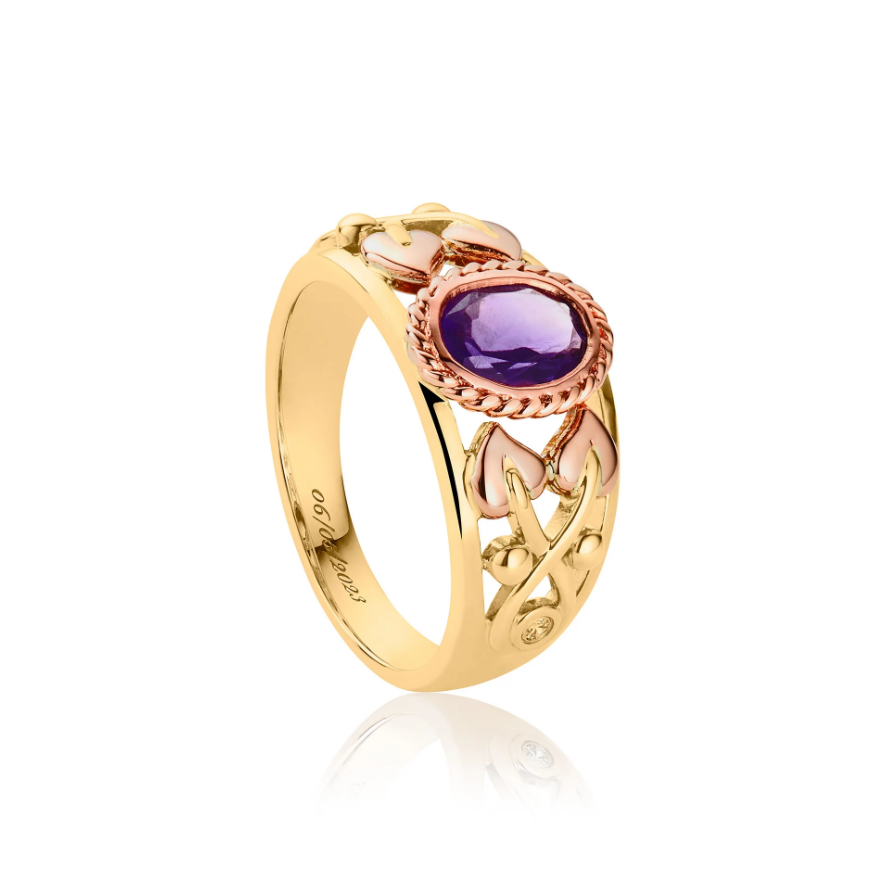 Clogau Royal Clogau 9ct Gold Amethyst Delphinium Ring SALE