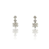 18ct White Gold Diamond Snowflake Cluster Stud Earrings 0.60ct
