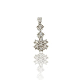 18ct White Gold Diamond Snowflake Cluster Pendant 0.35ct