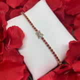 9ct Yellow Gold Ruby Diamond Tennis Bracelet