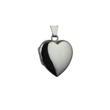 9ct White Gold Plain Puffed Heart Locket