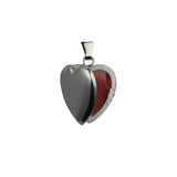 9ct White Gold Plain Puffed Heart Locket
