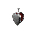Silver Hand Engraved Heart Locket