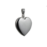 Memorial Locket, Plain Heart Sterling Silver 30x28mm