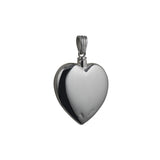 Memorial Locket, Plain Heart Sterling Silver 30x28mm
