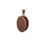 9ct Rose Gold Half Engraved Flat Oval Locket