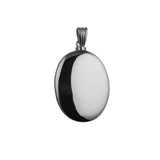 Memorial Locket, Plain Oval Sterling Silver 35x26mm