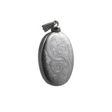 Memorial Locket, Fully Engraved Oval Sterling Silver 35x26mm