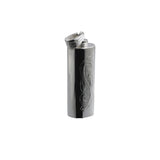 Memorial Locket, Scroll Engraved Cylinder Sterling Silver 33x13mm