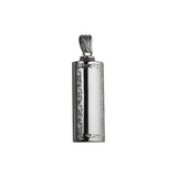 Memorial Locket, Scroll Edge Engraved Cylinder Sterling Silver 33x13mm