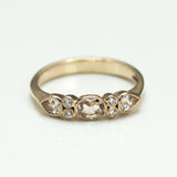 Vintage Design 9ct Rose Gold Morganite Diamond Band Ring