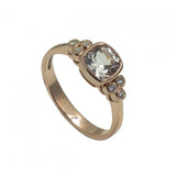9ct Rose Gold Morganite Diamond Trefoil Ring