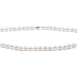 9ct White Gold Akoya Pearl Row Necklace 7-7.5mm