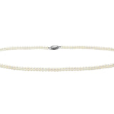 9ct White Gold Akoya Pearl Row Necklace 5-5.5mm
