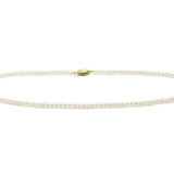 9ct Yellow Gold River Pearl Row Necklace 4-4.5mm