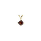 9ct Yellow Gold Square Garnet Pendant