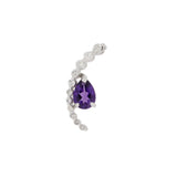 9ct White Gold Amethyst Diamond Curl Pendant