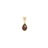 9ct Yellow Gold Garnet Pear Shape Pendant