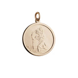 St Christopher 9ct Yellow Gold Plain Round Pendant