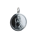 St Christopher Sterling Silver Plain Round Pendant