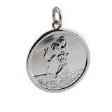 St Christopher Sterling Silver Plain Round Pendant