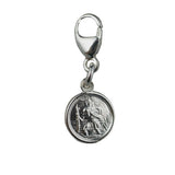 St Christopher Sterling Silver Clip-On Round Pendant Charm
