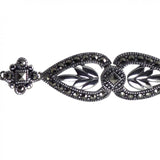 Vintage Design Sterling Silver Marcasite Fancy Leaf Bracelet