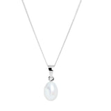 9ct White Gold River Pearl Pendant 7.5-8mm