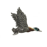 Vintage Design Sterling Silver Marcasite Duck Brooch