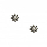 Vintage Design Sterling Silver Marcasite Pearl Cluster Stud Earrings
