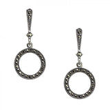 Vintage Design Sterling Silver Circle Drop Earrings