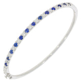 Platinum Ceylon Sapphire Diamond Bangle