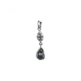 Vintage Design Sterling Silver Sky Blue Topaz Pearl Pendant