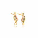 Clogau Past Present Future 9ct Gold Diamond Stud Earrings