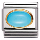 Nomination Classic Gold Precious Stone Oval Turquoise Charm