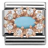 Nomination Classic Rose Gold CZ Couture Oval Turquoise Charm SALE
