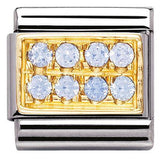 Nomination Classic Gold CZ Baby Blue Pavé Set Charm SALE