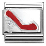 Nomination Classic Silver CZ Enamel Red Shoe Charm